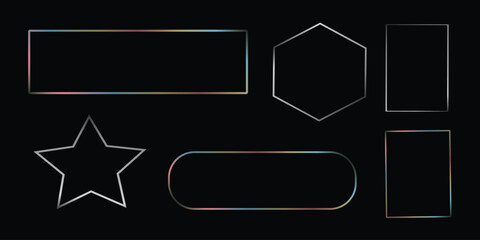 Set of vector black and white banners, labels, buttons, and icons for colorful web business design, symbol illustration, and download concept information