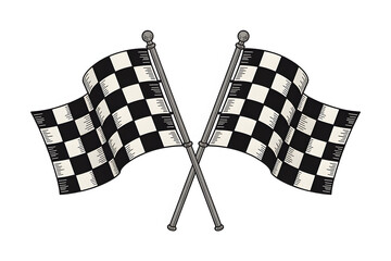 Fototapeta premium checkered finish flags icon isolated on white for motorsport branding