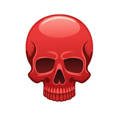 Fototapeta premium Vibrant red skull head danger symbol graphic illustration for warning and Halloween designs