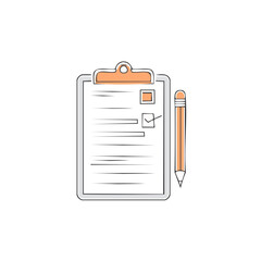 Illustration of a task checklist on a clipboard with a pencil for planning and assessment