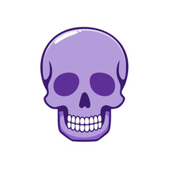 Fototapeta premium Illustrated Skull in Purple Shades Symbolic Depiction of Mortality and Representation of the Human Skeleton
