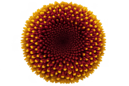 Red and yellow flower macro detailed view, vibrant floral texture with intricate petals, transparent background - Powered by Adobe