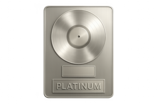 Platinum vinyl record award achieving music album success
