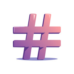 Fototapeta premium Gradient Hashtag Symbol Illustration on Isolated Background