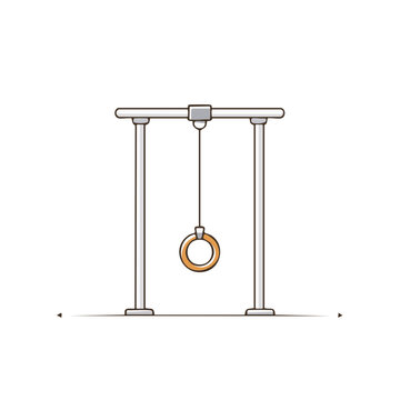 Gymnastic Rings Suspended from Parallel Bars Equipment