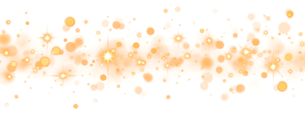 Christmas dust glowing bokeh confetti light and glitter texture overlay for your design. Festive sparkling gold dust png. Holiday powder dust for cards, invitations, banners