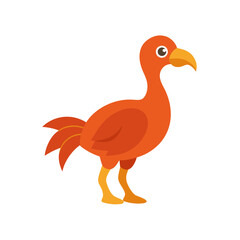 Extinct Dodo Bird Cartoon Vector Illustration for History and Education