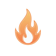 Orange Fire Icon Shape Isolated Hot Flame Graphics Vector Element