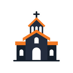 Church Building Icon Vector Illustration for Religion and Community Concepts