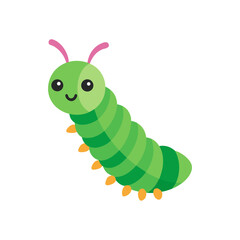 Cute Caterpillar Insect Vector Illustration for Nature and Life Cycles
