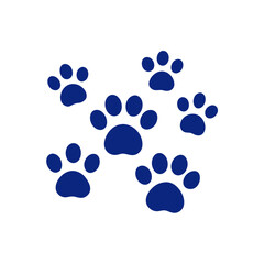 Cute Paw Prints Scattered on White Background for Pet and Animal Themes