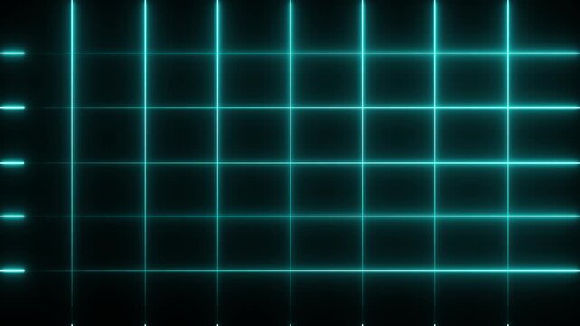 Retro scene Cyan grid on Dark Background night, with neon lines converging