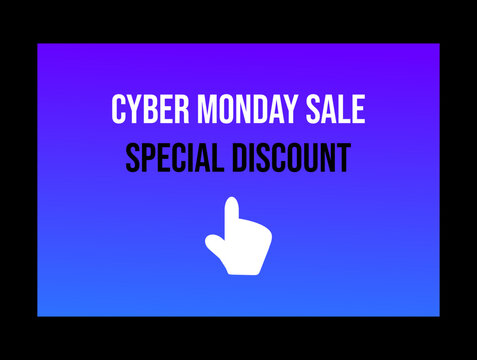 Minimalist Cyber Monday banner with a cursor and the inscription "Cyber Monday Sale. Special Discount"