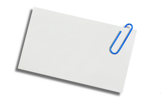 note paper Piece with paper clip, cutout in transparent background, png format