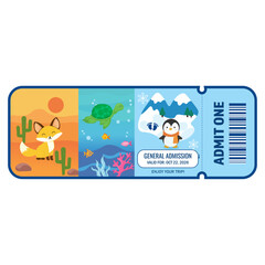 Ticket Template. Zoo Ticket Admit One