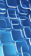 Fototapeta premium Transparent Blue Glass Cube Pattern
