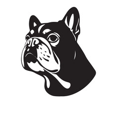 Black dog silhouette on white background. Bold black dog silhouette logo illustration. Dog vector design. 