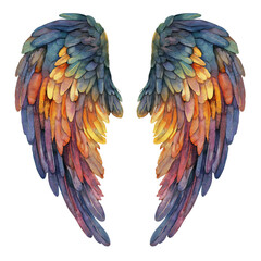 Fototapeta premium Beautiful Magic Watercolor Angel Wings Clipart