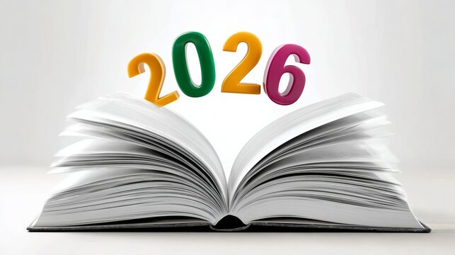 The book is open to page number twenty-six, with the number twenty-six written in large letters at the top of the page