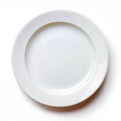 An empty plate isolated on a white background, symbolizing simplicity
