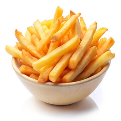 French fries isolated on a white background, showcasing