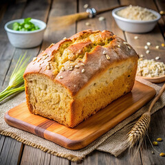 Gluten-free homemade bread, freshly baked with wholesome