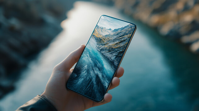 landscape photo on smartphone