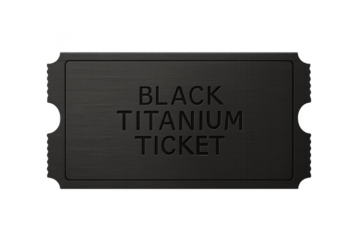 Black titanium ticket for exclusive vip event access