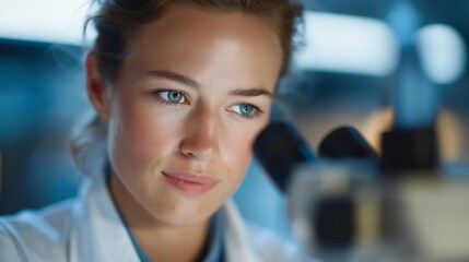 Fototapeta premium Technician using AI-controlled nutrient delivery system for cultured meat cell growth, emotion of precision visible, symbolizing biotechnology, cellular agriculture, and sustainable meat production