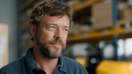 Obraz premium Technician coordinating self-driving cargo carts delivering components, emotion of precision visible, representing AI logistics, robotics automation, and sustainable industrial innovation.
