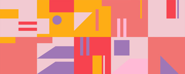 Abstract geometric vector pattern design with simple shapes