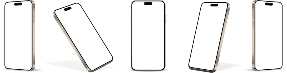 Realistic smartphone mockup. Mobile phones isolated on white background.