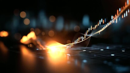 A futuristic financial trading board glowing with interactive graphs algorithms calculating in real time candlestick charts and predictive curves illuminating the digital environ - Powered by Adobe