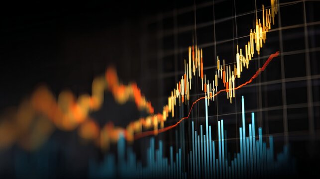 Analyze dynamic stock market trends using vibrant financial charts for modern business reports and investment strategies, offering data insights
