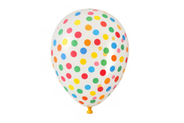 Polka dot balloon floating, white inflatable toy with colorful spots for celebration party decoration