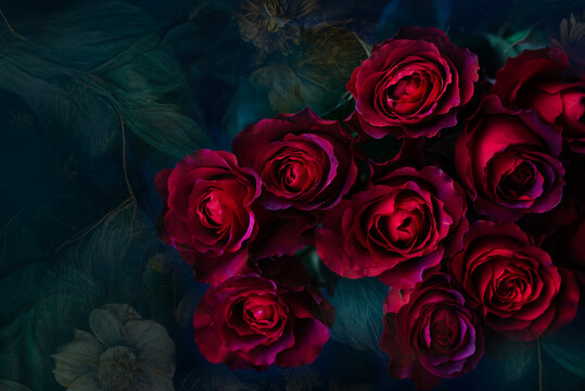 Bouquet of red roses