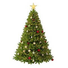 Fototapeta premium Christmas tree isolated on a transparent or white background. PNG