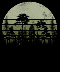 Vintage Forest Distressed graphic design of a forest
