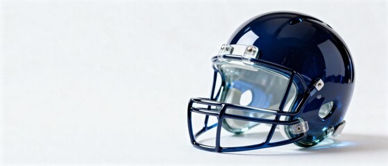 Glass American football helmet for web design banner with copy space.