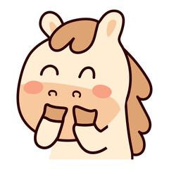 Joyful cartoon horse character