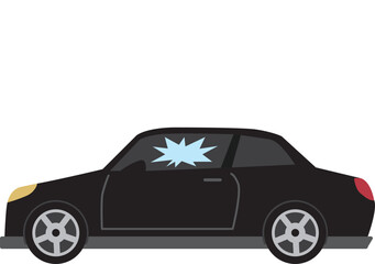 Car Thief Burglar Car Glass Broken, Smashed Car Window icon.