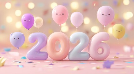 New Year 2026 Celebration Backgrounds and 3D Elements Pack – Festive Holiday Design Collection with Golden Numbers, Fireworks, Balloons, Confetti, and Elegant Light Effects for Seasonal Marketing