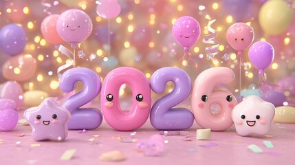 New Year 2026 Celebration Backgrounds and 3D Elements Pack – Festive Holiday Design Collection with Golden Numbers, Fireworks, Balloons, Confetti, and Elegant Light Effects for Seasonal Marketing