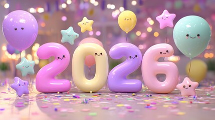 New Year 2026 Celebration Backgrounds and 3D Elements Pack – Festive Holiday Design Collection with Golden Numbers, Fireworks, Balloons, Confetti, and Elegant Light Effects for Seasonal Marketing