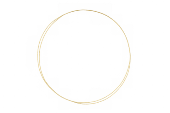 Gold oval frame design featuring elegant thin double rings for certificate or wedding invitation, transparent background