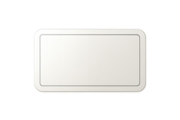 Blank white frame label with rounded corners