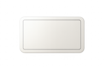 Blank white frame label with rounded corners