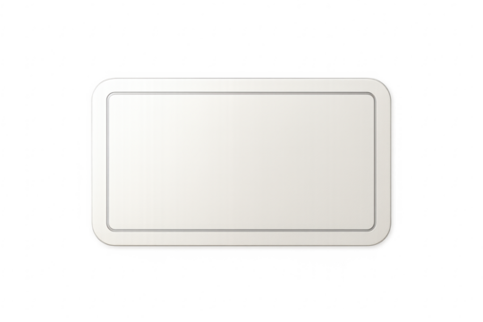 Blank white frame label with rounded corners