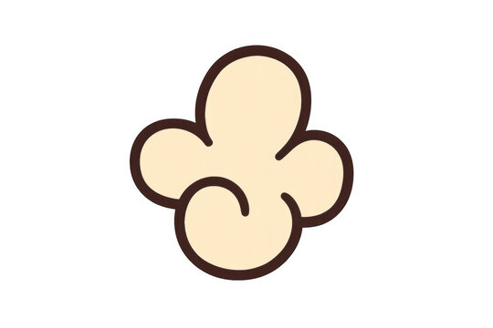 Popcorn snack food illustration, outline drawing of a classic movie theater treat, individual popped corn kernel icon