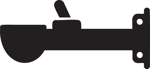 Trailer Coupling Mechanism Silhouettes Vector Icon